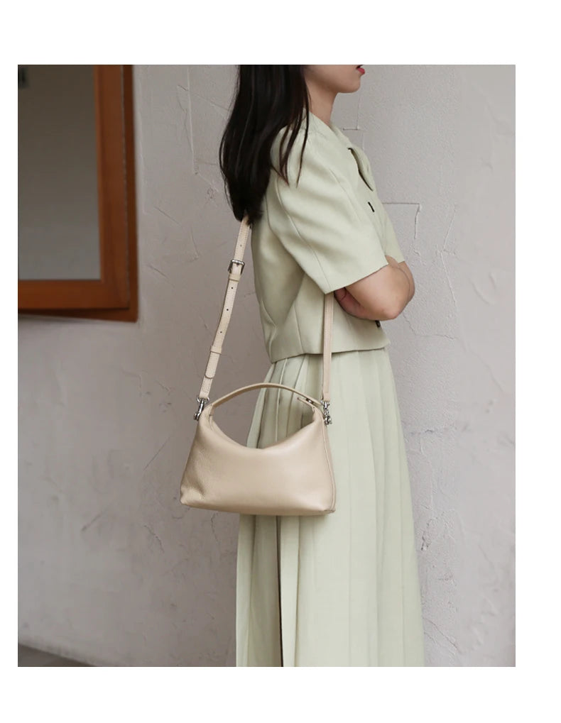 2024 New Women's Bag Female Luxury Soft Genuine Leather Handbag Lady Fashion Daily Casual Shoulder Bag Girls Crossbody Messenger