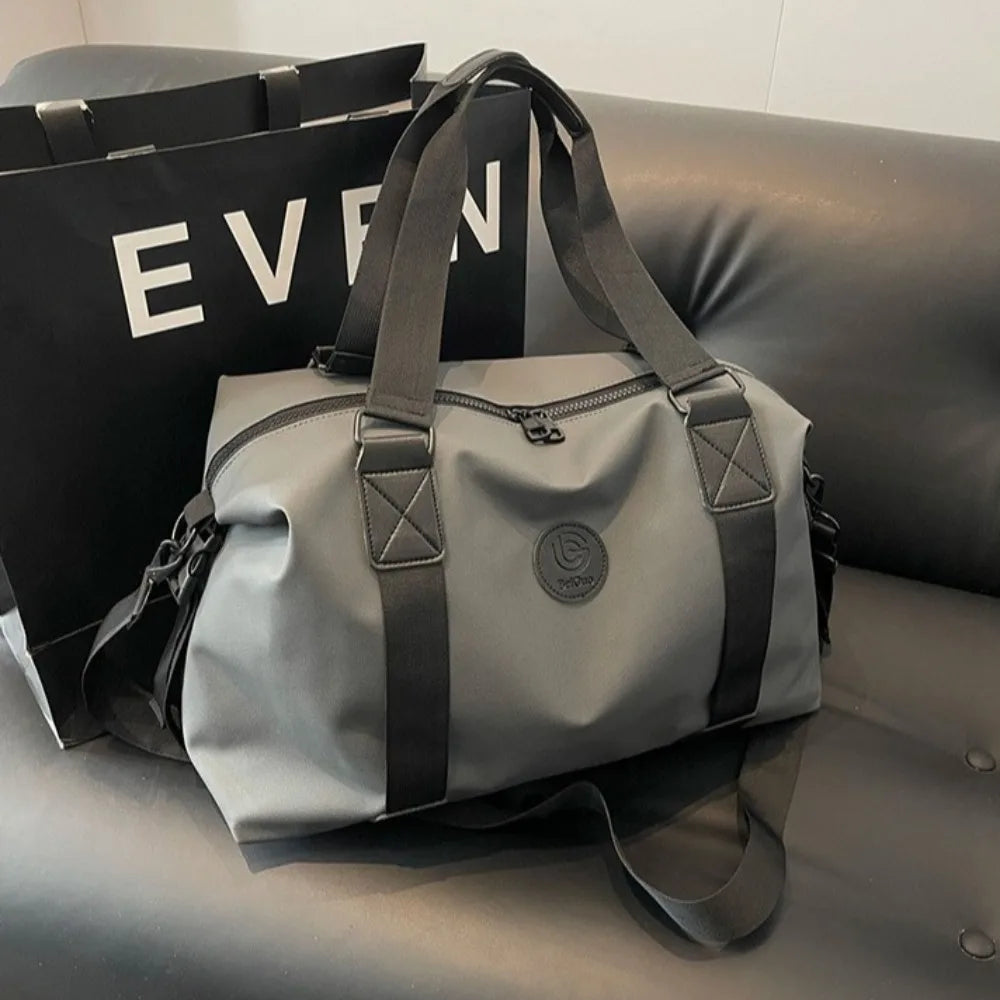 Large-Capacity Womens Travel Tote Bags Solid Color with Zipper Gym Fitness HandBag Overnight Bag Duffel Bag Sports Shoulder Pack