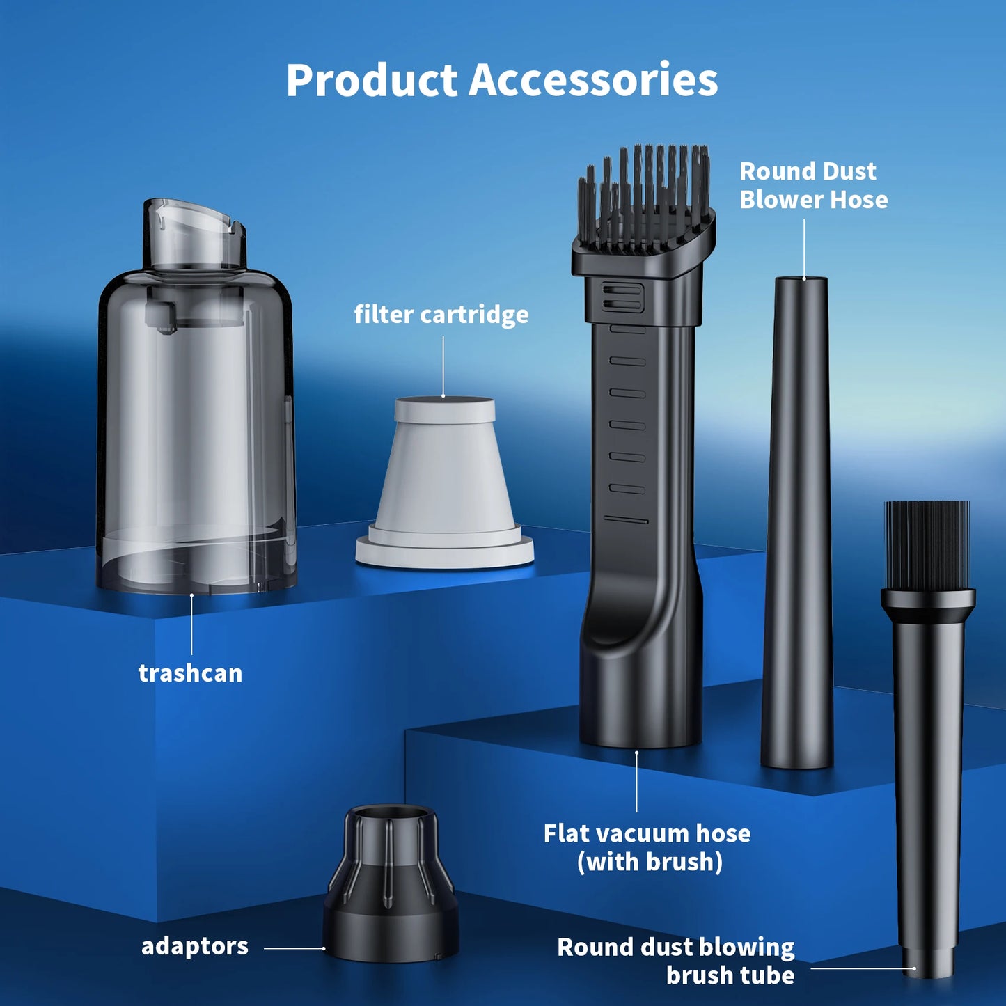 Electric Compressed Air Duster 2 in 1 Cordless Car Vacuum Cleaner Powerful Handheld Dust Air Blower for Pet Hair Office Keyboard