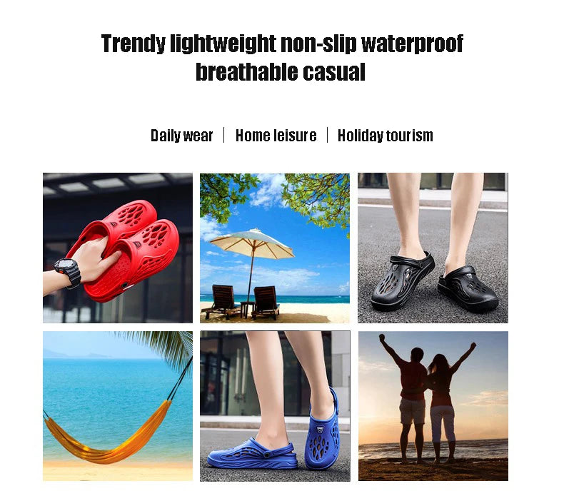 Large Size 36-49 Trend Summer Sandals For Men White Comfortable EVA Casual Clogs Man Lightweight Anti-slip Men's Beach Slippers