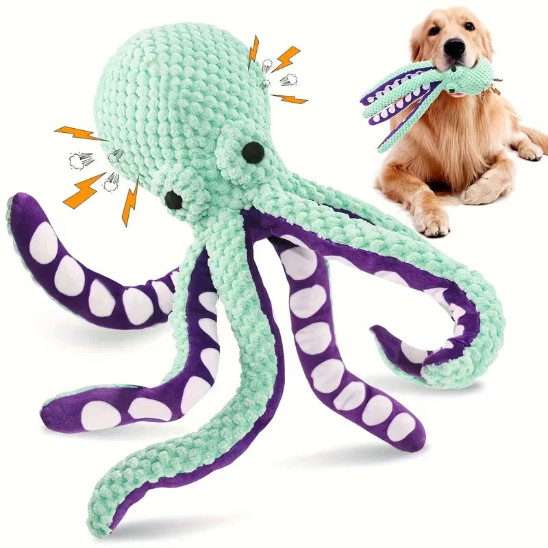 Pet plush octopus toy interactive sound anti-demolition home large and small dog boredom companion dog toy