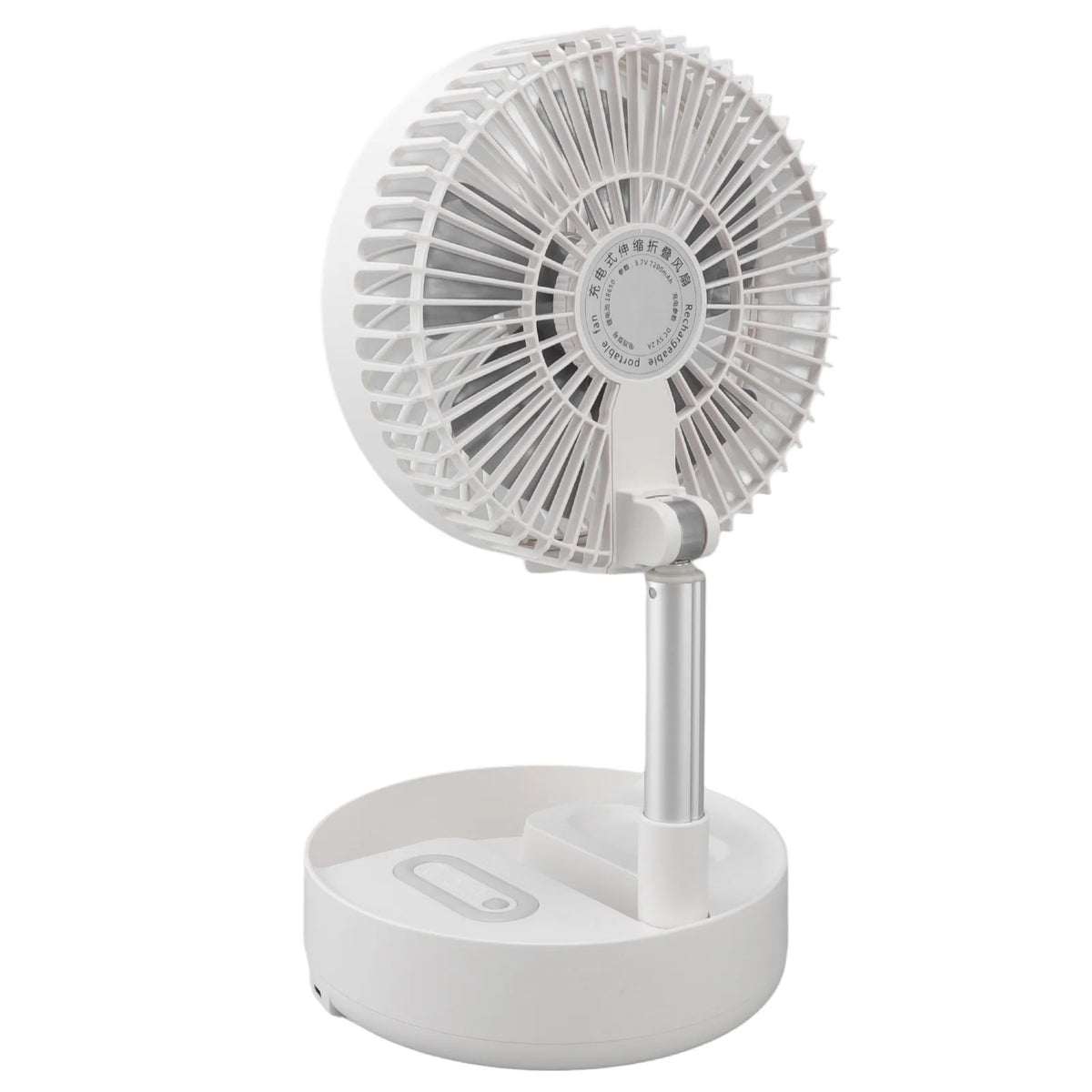 Folding Telescopic Fan 4 Speed USB Charging Remote Control Portable Desktop Floor Fan with Light for Home Travel