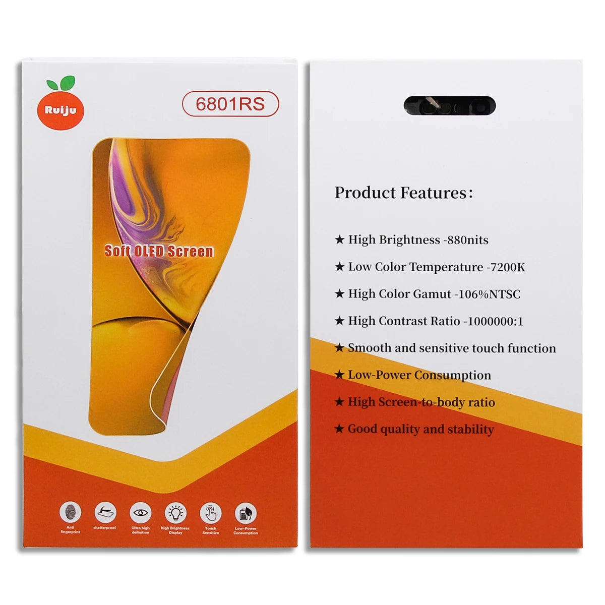 RJ Series SOFT OLED For iPhone 13 14 15 16 17 Pro Max Plus LCD Display Touch Screen Digitizer Assembly Replacement