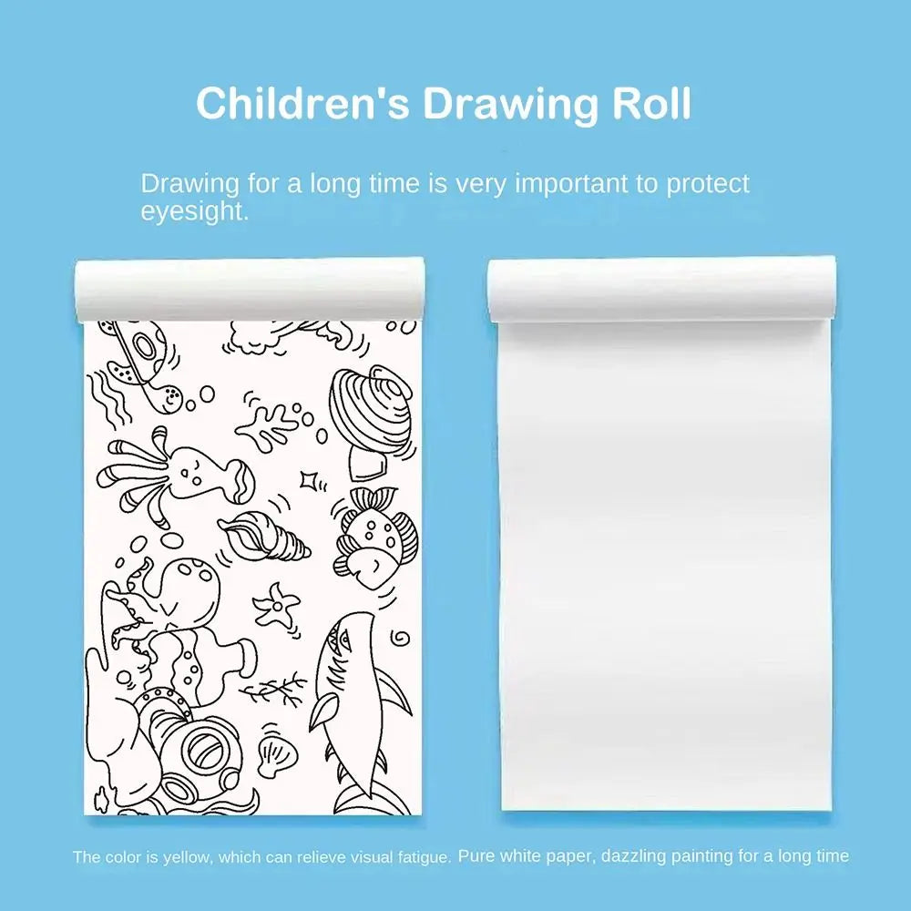 Coloring Toys DIY Toys Gouache Art Little Artist Color Filling Paper Children's Drawing Roll Watercolor Paper Blank Coloring