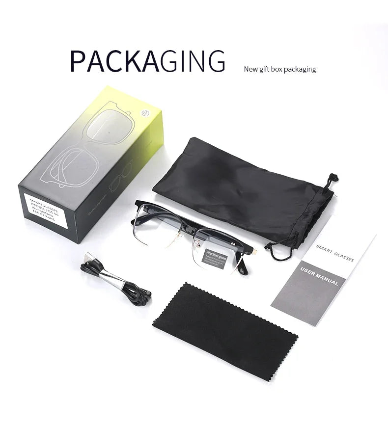 CLLOIO Wireless Bluetooth Smart  Glasses Men Myopia Prescription Photochromic Sunglasses Women Anti Blue Ray Reading Glasses