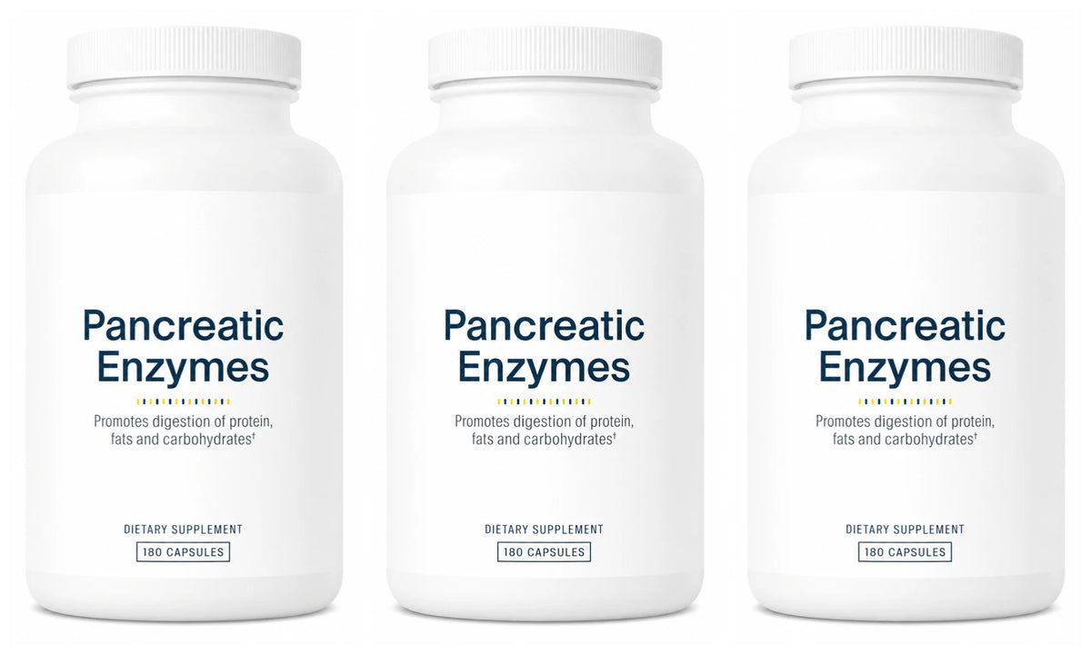 Digestive Enzyme Supplement 180 Capsules Pancreatic Enzyme Blend Protease Amylase Lipase Supports Protein Fat Carb Digestion