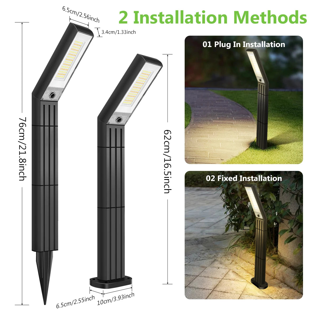 Solar Pathway Lights Outdoor Super Bright Outdoor Solar Lights with Warm White and White Light Waterproof Solar Garden Light