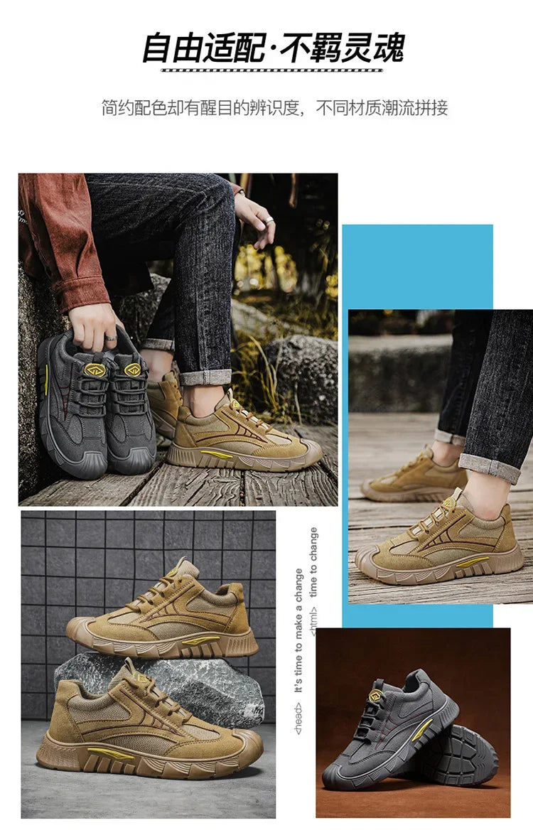 Steel Toe Shoes for Men Lightweight Work Shoes Comfortable Mens Work Boots Indestructible Safety Shoe for Men Industrial