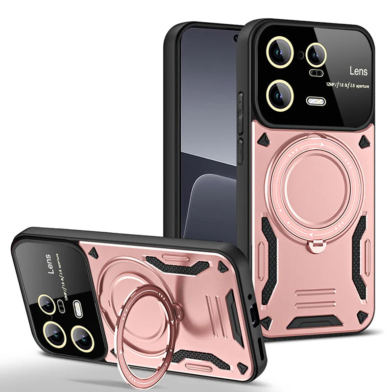 Camera Protect Shockproof  Armor Phone Case For Xiaomi 11T 12T Pro 13 13T Pro For Xiaomi 14 Pro Magnet Holder Ring Back Cover