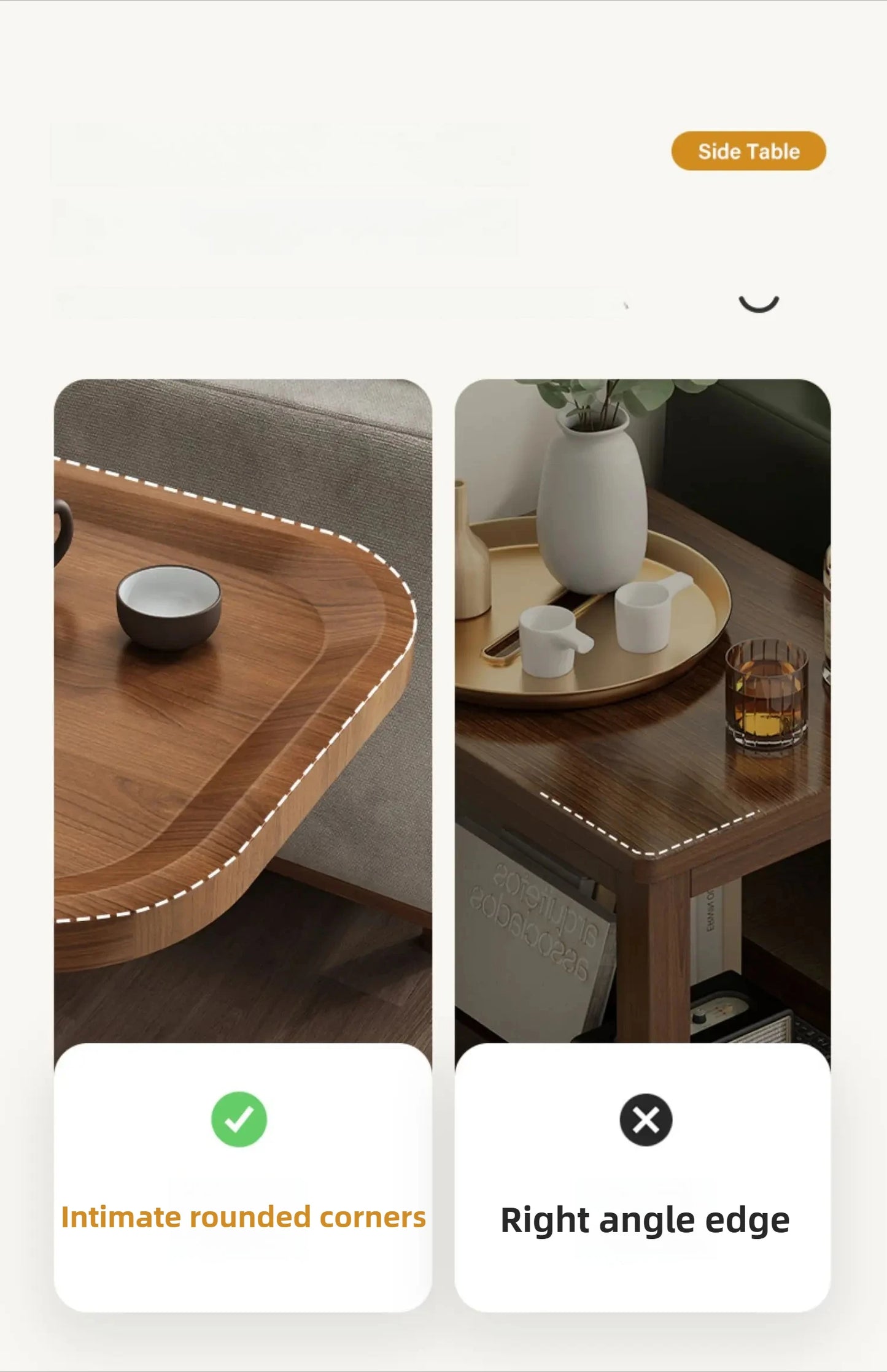 Minimalist Modern Sofa Side Table - Luxury Coffee Tea Table Small Shelves Rugged Durable Living Room Furniture