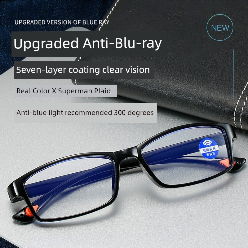 Middle-Aged and Elderly Reading Glasses Men's Dual-Use Anti-Blue Light Multi-Focus Smart Zoom Multi-Function Presbyopic Glasses Ladies