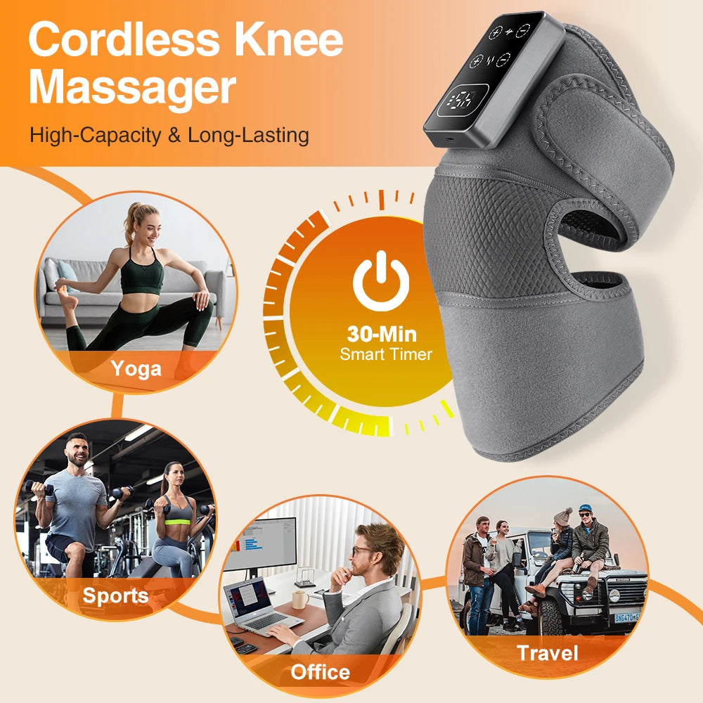 3 in 1 Heating Pad Shoulder Knee Elbow Brace for Arthritis Hot Compresss Joint Massage Strap Promote Blood Circulation Kneepad