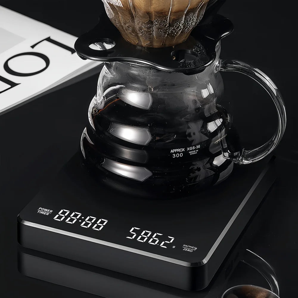 Electronic Coffee Scale Waterproof Pad LED Display High Quality USB Timing Professional Home Coffee Accessories Gift 3kg/0.1g