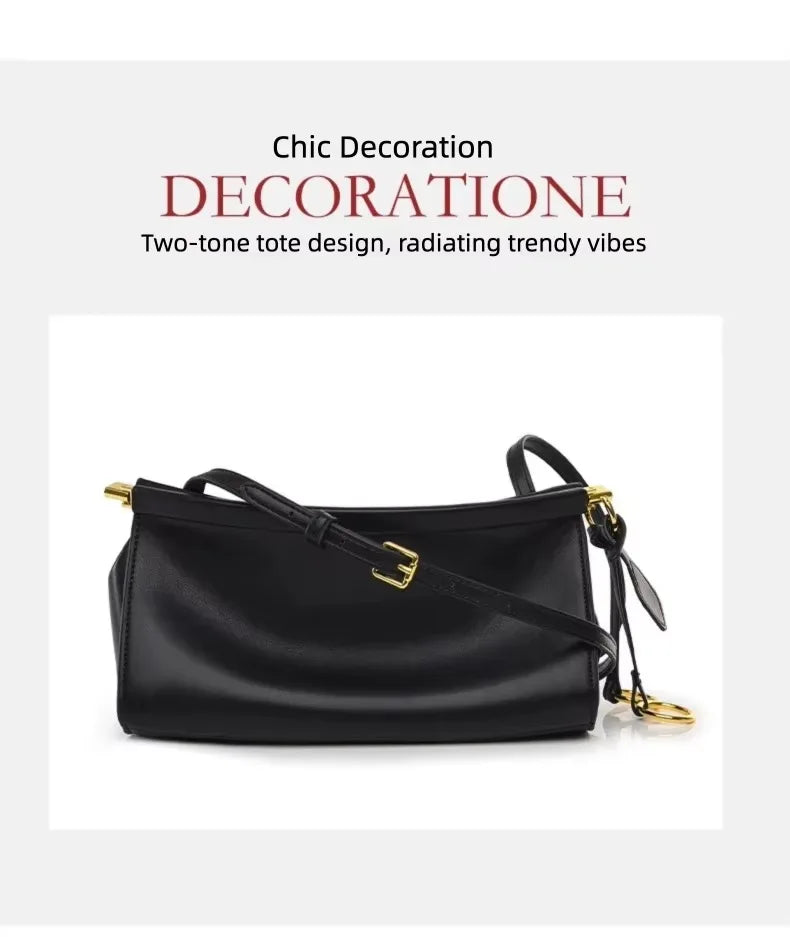 Fashionable Crossbody Bag for Women, Lightweight and Versatile Shoulder Bag, Mobile Phone Bag, Color-Blocking Design, Niche High-End Commuter Bag