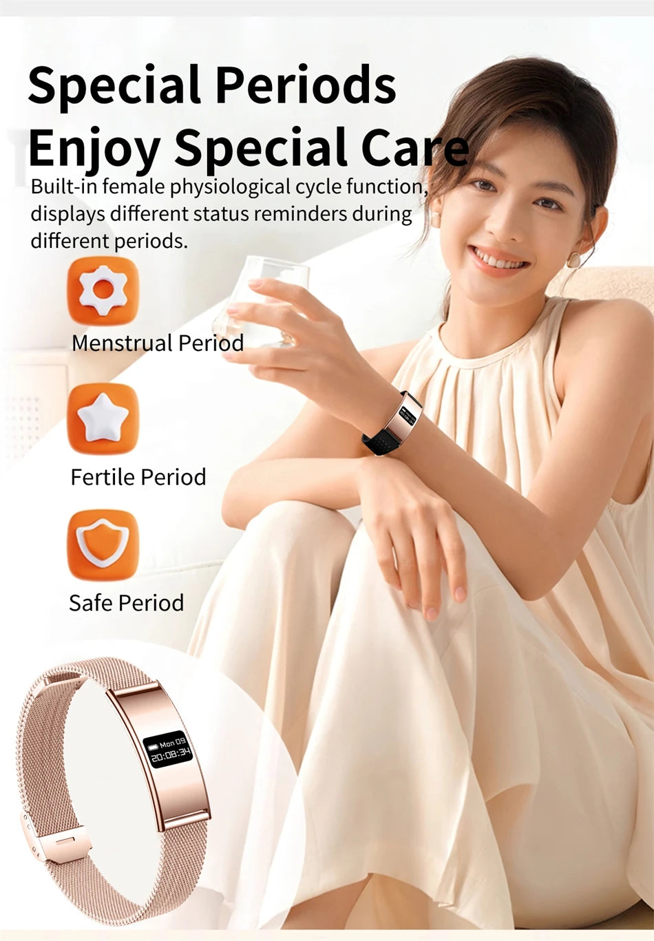 New Smart Bracelet Men Women Health Fitness Tracker Heart Rate HRV Monitor Sport Band Call Reminder Smart Watch for Android iOS