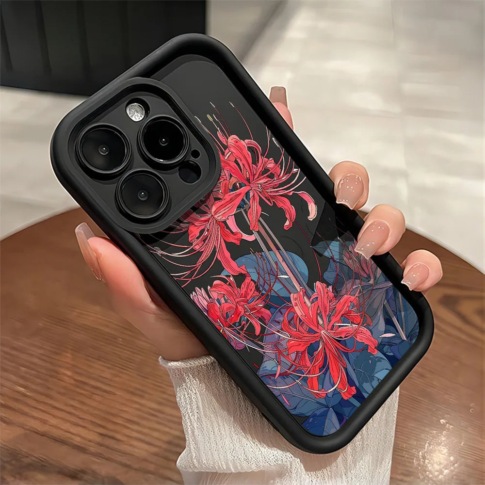 Anime Red Spider Lily T-Tokyo GhoulS Phone Case For IPhone 17 16e 16 15 14 13 12 11 Air Pro Max Mini XR Plus Soft TPU Back Cover