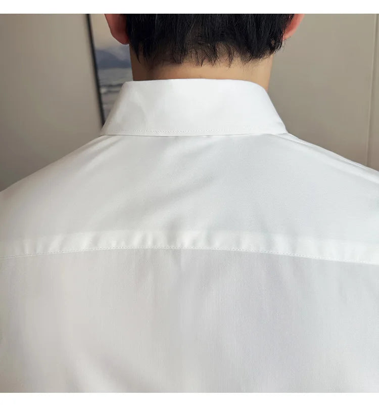 High Quality Versatile Business Casual Shirt Men Korean Fashion Long Sleeved Slim Fit Shirt Office Work Uniform Men Clothing 6XL