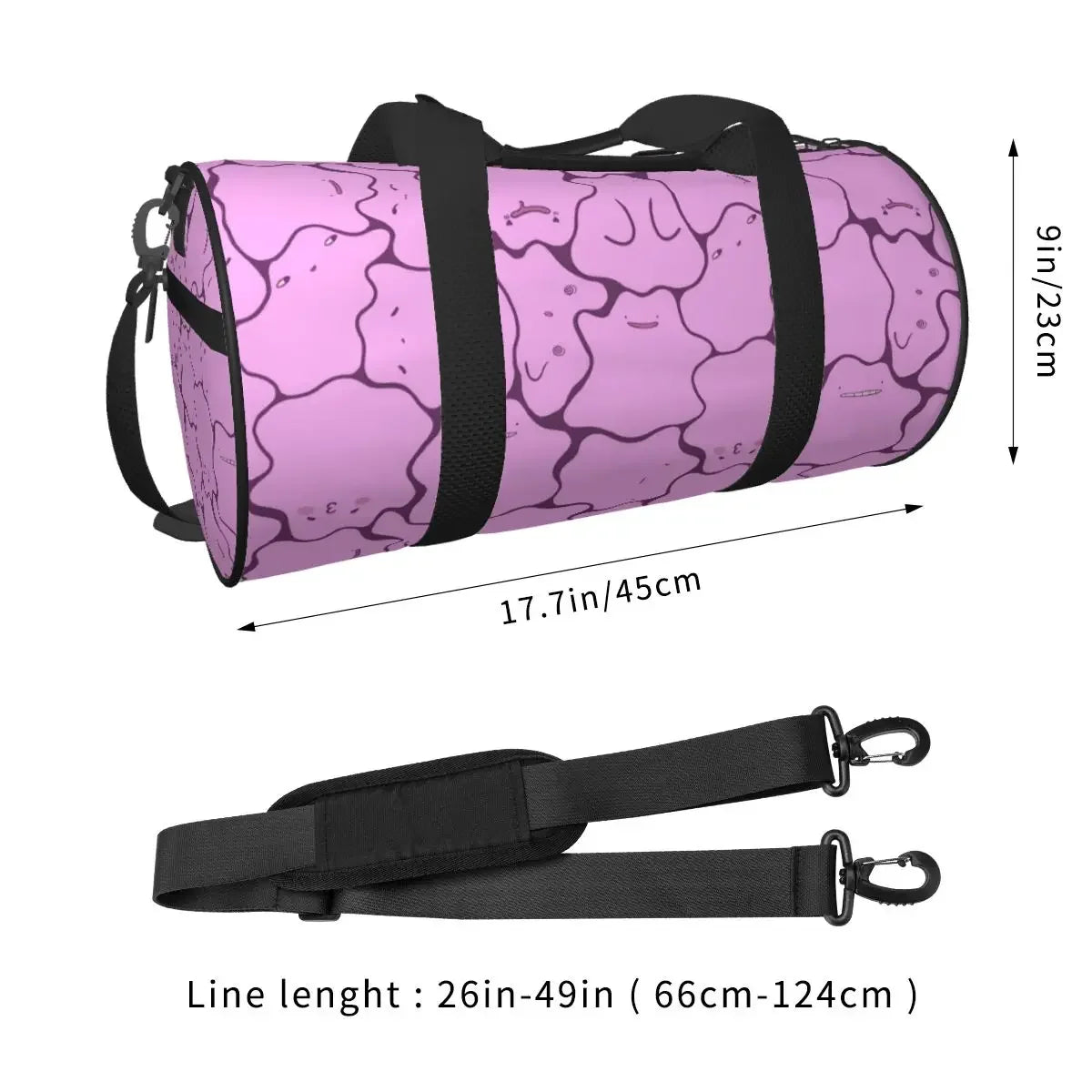 Ditto Pattern (no Shiny) Large Duffle Gym Bag Multi-Functional Duffle Travel Bags Handbags Fitness bag
