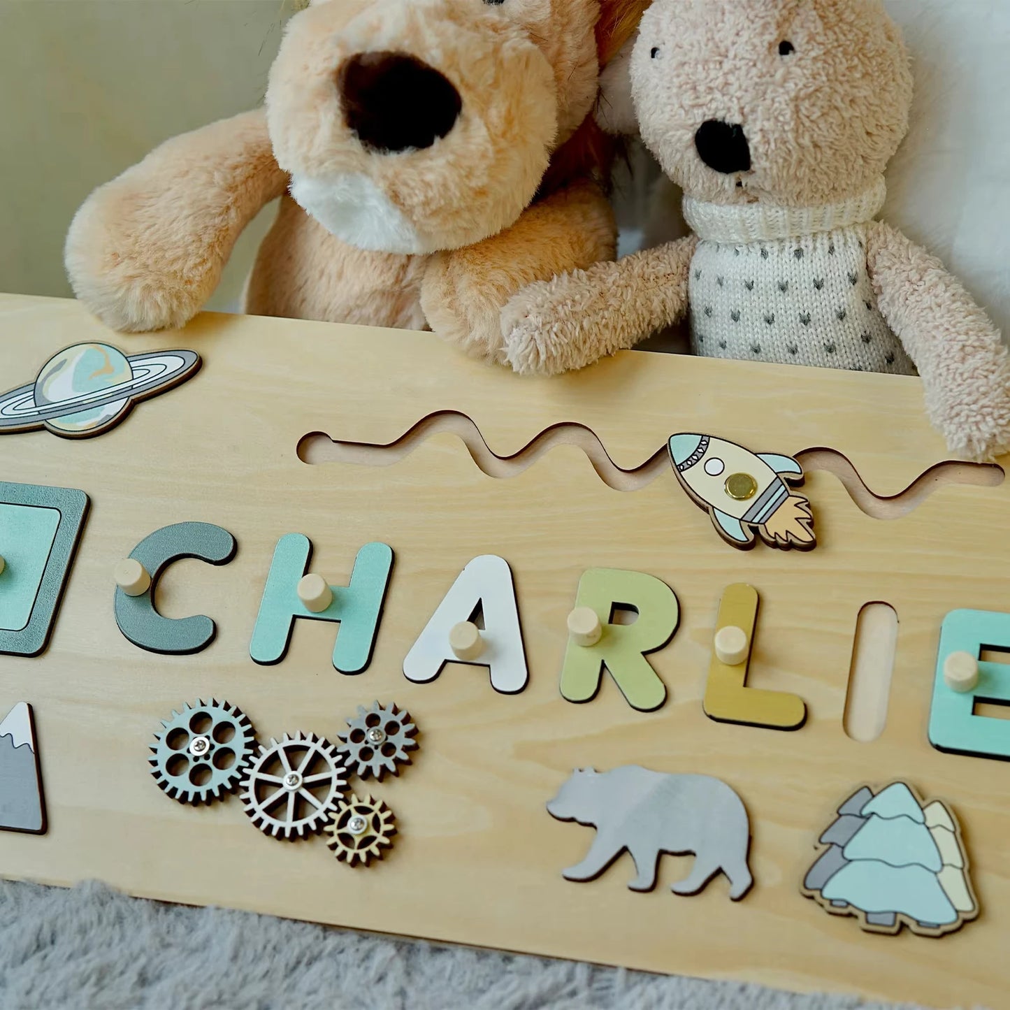 Montessori Personalised Wooden Puzzle Baby Custom First Name Puzzle Customization Letter Board Gift Child Jigsaw Educational Toy