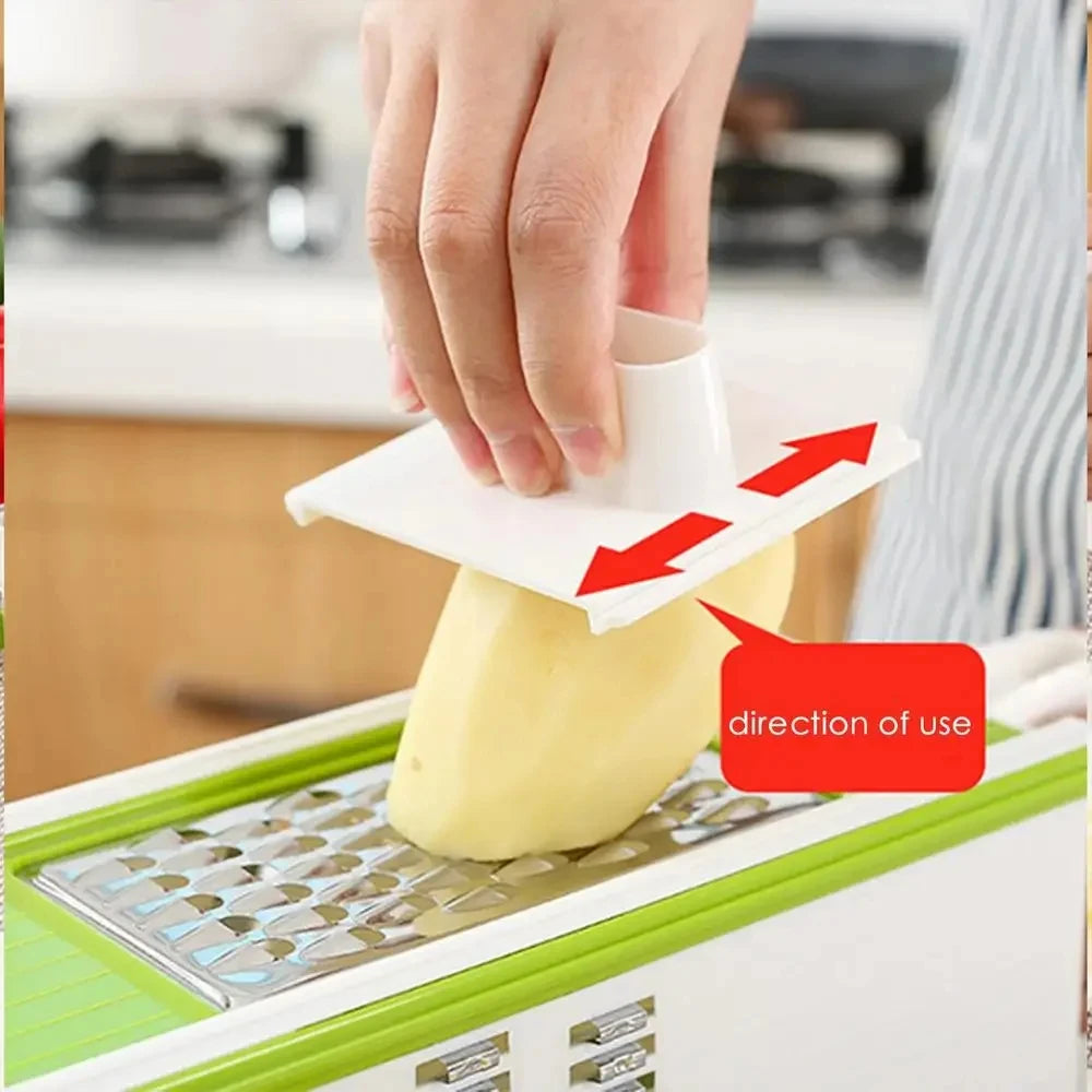 5in1 Vegetable Grater & Square Cutter Manual Shredding Dicing Grating Compact Design Multifunctional Slicer Chopper Kitchen Tool