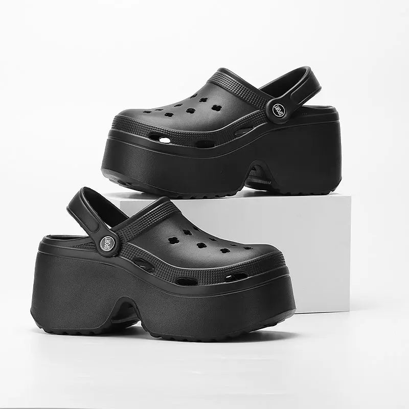 Women's Wedges Heel Sandals Summer 2026 Closed Toe Chunky Platform Sandalias Mujer Hollow Out Thick Sole Non-slip Slides Ladies