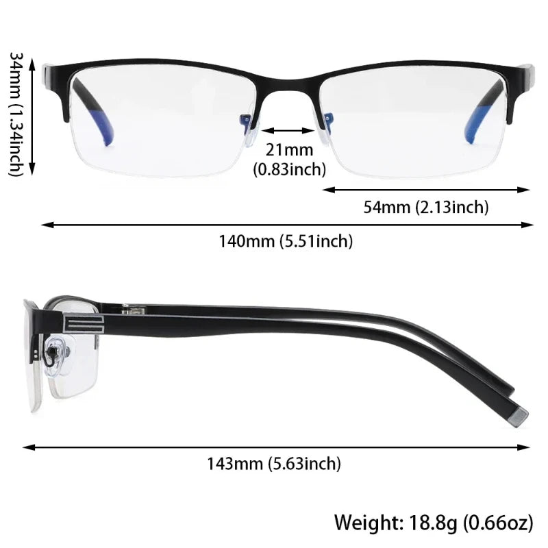 Intelligent Progressive Reading Glasses for Man Woman Near and Dual-Use Anti Blue Light Blocking Automatic Adjustment Eyewear