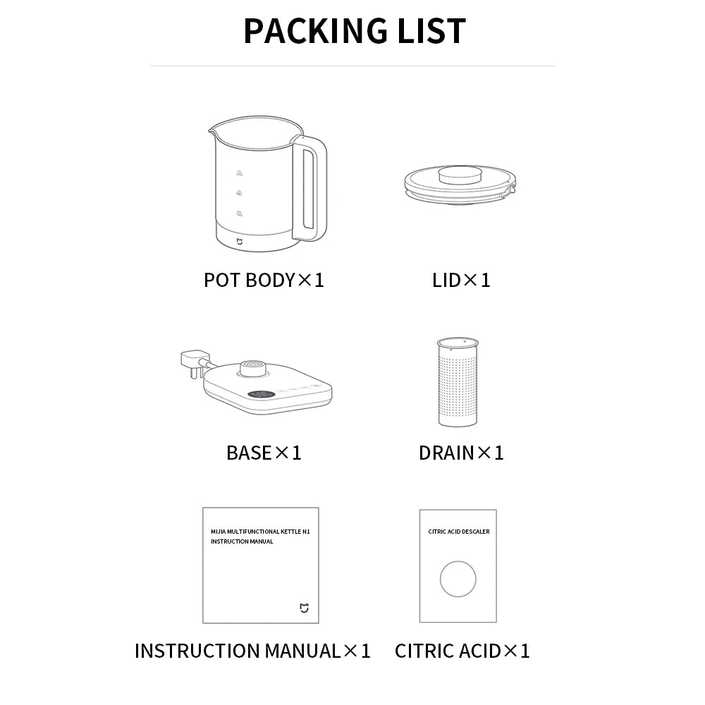 NEW XIAOMI MIJIA Multifunctional Health Pot Electric kettle N1 Household Appliances 800W 304 Stainless Steel Heat Preservation