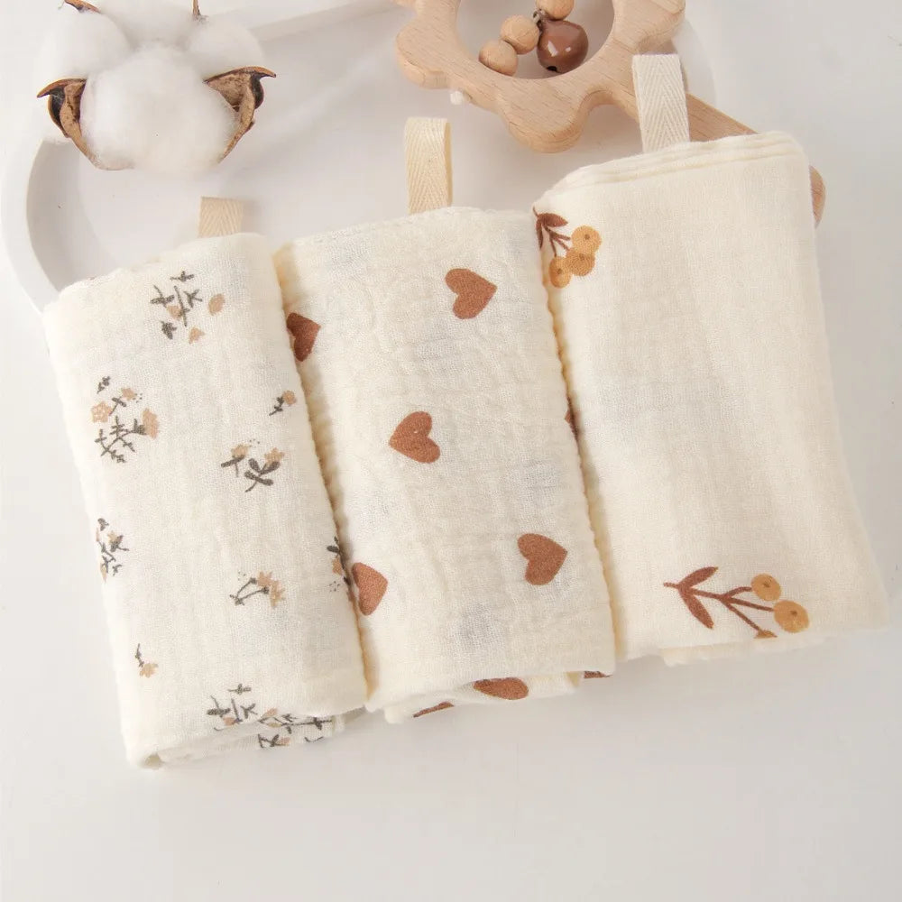 4-Layer Pure Cotton Portable Washcloth for Newborns - Soft Absorbent Square Gauze Towels for Burping High Quality
