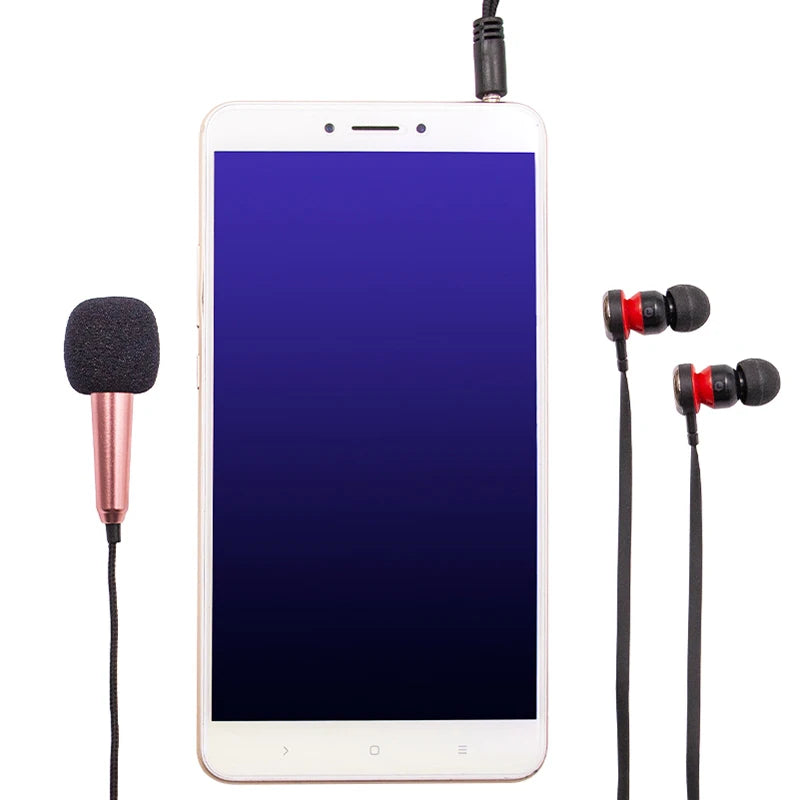 Wired 3.5mm Stereo Studio Microphone Earphone Ktv Karaoke Mini Microfon For Cell Smart Phone Laptops PC Computer Desktop Mikrof
