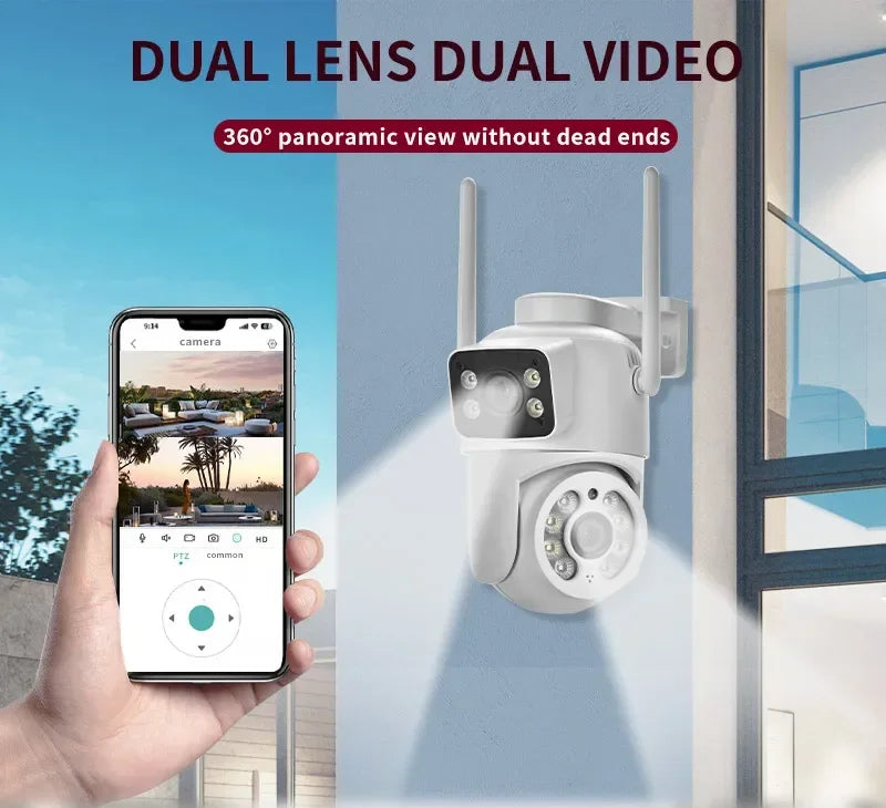 BELIA 6MP Dual Lens Dual Screens PTZ Wifi Camera AI Human Detection Wireless Outdoor CCTV Security IP Camera ICSEE App