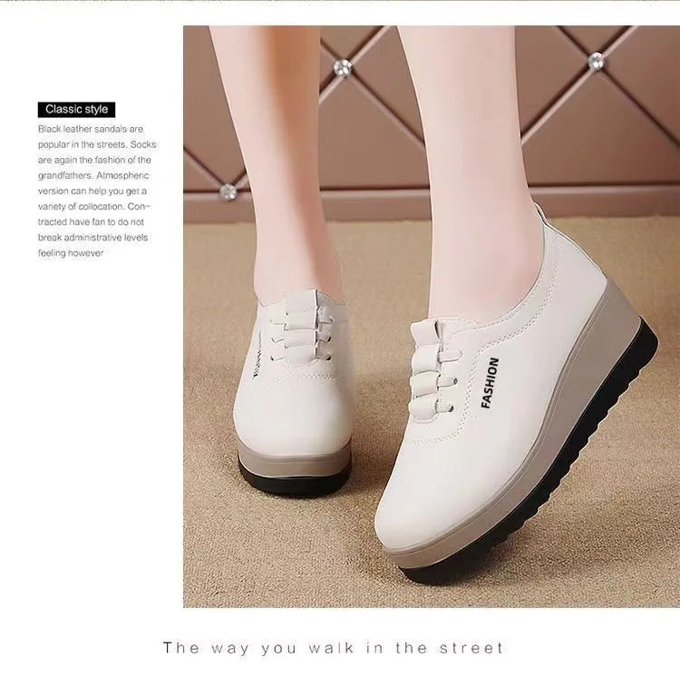 Ladies' Little Leather Shoes 2025 Spring and Autumn New Style Anti slip and Wear resistant Fashion Trend Casual Shoes