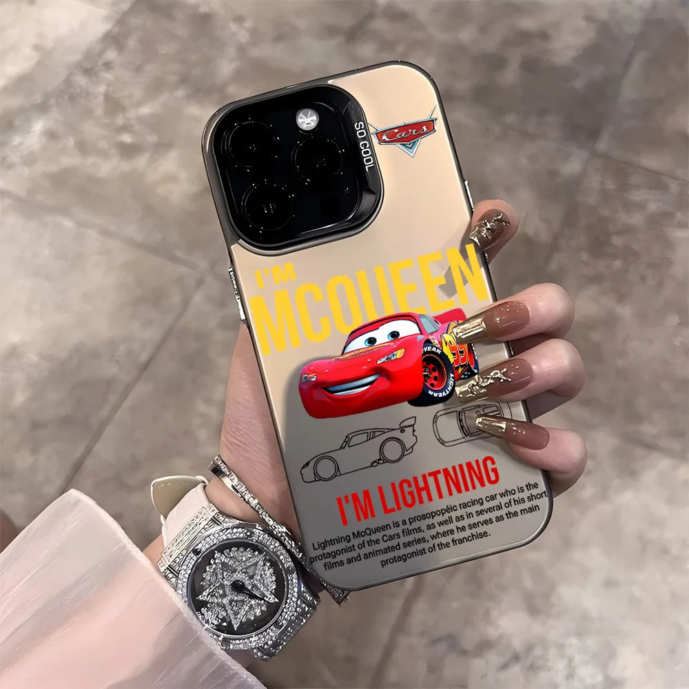 HOT Cars L-Lightning M-McQueen Phone Case For iPhone 17 16 15 14 13 12 11 mini Pro Max X XR Air Plus Anti Fall Matte Back Cover