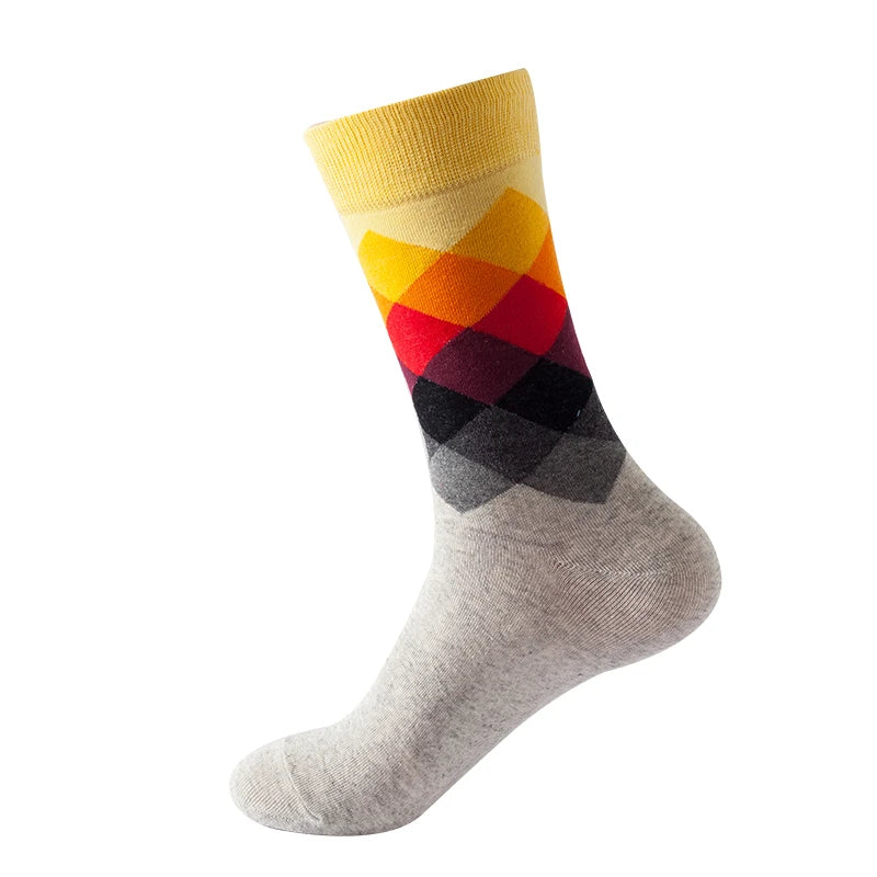 Classic Male Happy Cotton Casual Crew Socks Breathable Color Compression Funny Sox Business Dress High Quality  Socks for Men
