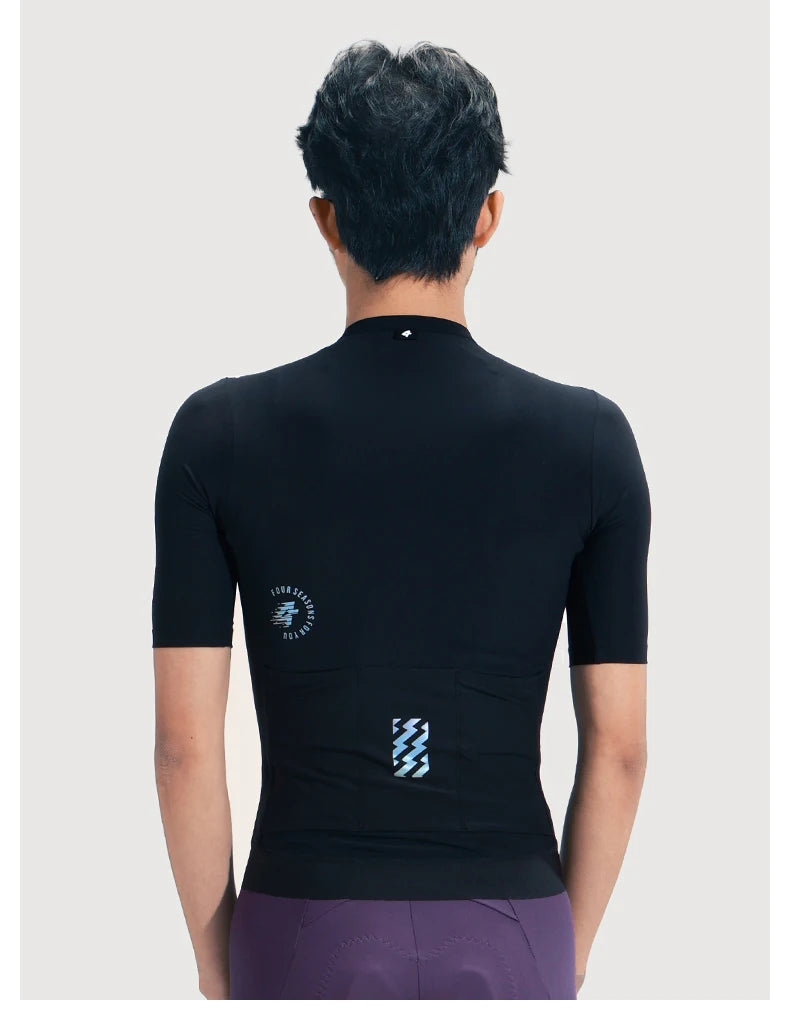 LAMEDA Cycling Jersey Man Summer Jersey MTB Anti-UV Bike Short Sleeve with 3 Pockets Men's Bicycle Riding Shirt Sports Clothing