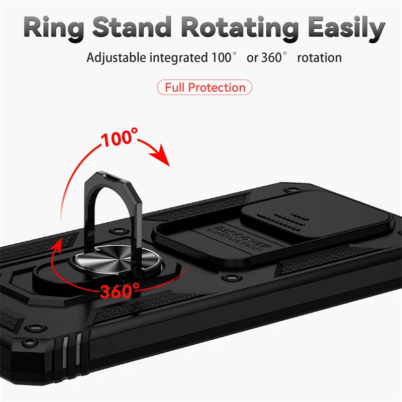 For Xiaomi Poco X3 Pro Case Armor Car Magnetic Holder Phone Cases For Poco X3 NFC X 3 Pro X3Pro Slide Camera Protect Back Cover
