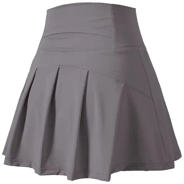Women High Waist A-Line Skort with Built-in Shorts Cooling Quick-Dry Anti-Exposure Summer Athletic Skirt Yoga Gym Running