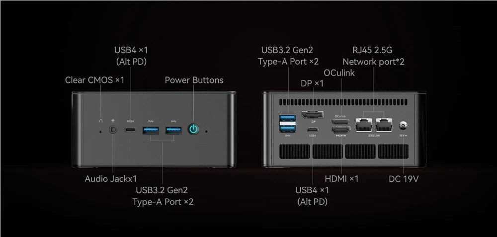MINISFORUM UM890 UM880 Pro AMD Ryzen 9 8945HS R7 8845HS Mini PC Gaming 2*USB4.0 2*DDR5 2*PCIE4.0 Window11 Desktop Computer WiFi6