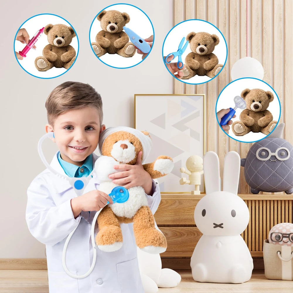 WizKidz Doctor Nurse Role Play Set Medical Tools With Stethoscope & Injectors In A Pretend Play Trolley Box Ideal Gift for Kids