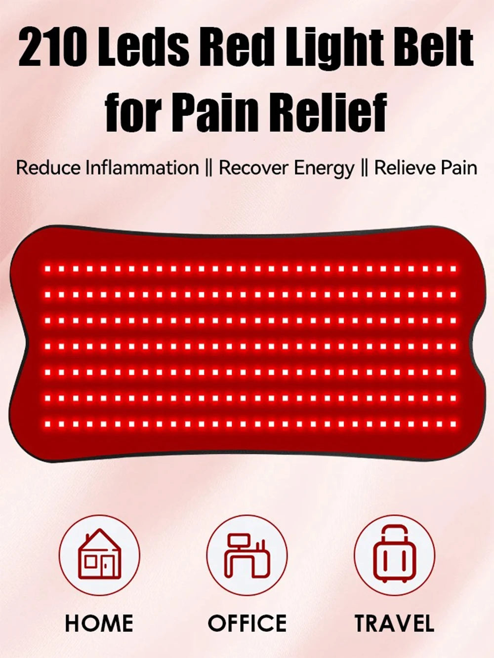 210 LEDs Red Infrared Light Therapy Pad Beauty Devices For Face,Body Back Knee Hands Feet Relief Portable 660nm 850nm Heat Pad