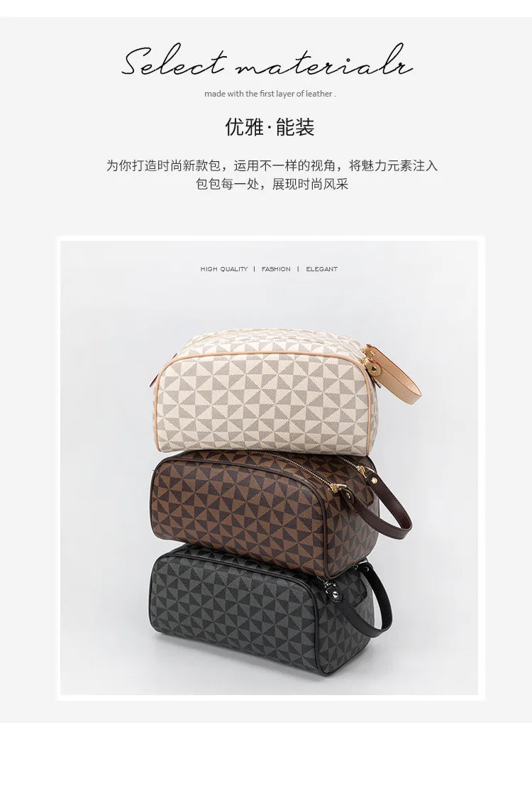 Luxury Cosmetic Bags Designer Women Makeup Bag Double Zipper Hanging Bathroom Wash Bag Multifunctional Travel Toiletry Bag