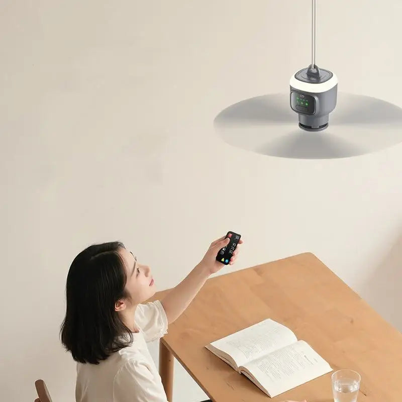 Remote Control Large Size Ceiling Fan USB Wireless Cooling Fan 12000\8000mAh Portable LED Night Light Camping Fan Ceiling Fan