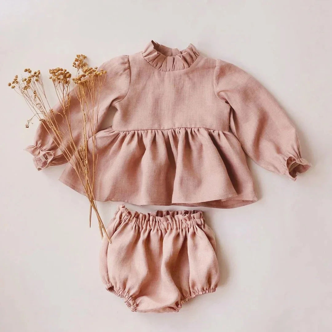 2Pcs Baby Girl Clothing Sets Summer Cotton Infant Baby Girl Outfits Blouse + Bottom Toddler Girl Clothes