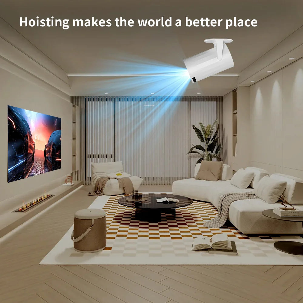Salange Smart Projector Coolita TV OS with 1000+ Free Channels WiFi6 BT5 Native 720P Support 1080P Video Projector Home Cinema