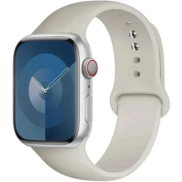 Original Silicone Strap For Apple Watch Band 44mm 38-40 42-46 41-45 46MM 49 mm Bracelet iwatch Serie 10 9 7 4 5 6 8 SE Ultra 2 3