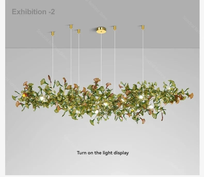 Living Room Chandelier Modern Minimalist and Magnificent Light Luxury Creative Ginkgo Leaf Designer Duplex Building Villa