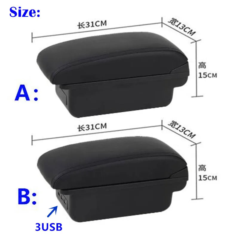For Honda Jazz Armrest For Honda Fit Jazz 3 2014-2019 Car Armrest Box Car Storage Box Retrofit Accessorie Simple installation