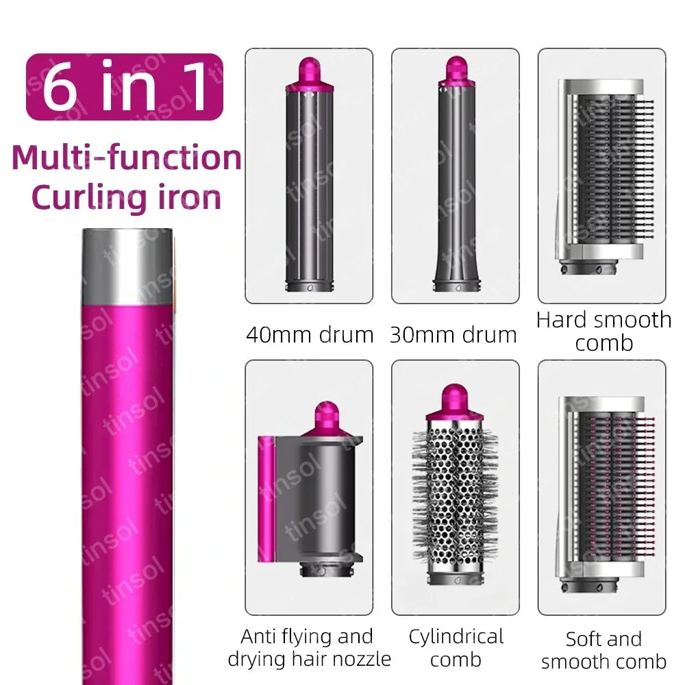 6-in-1 hair dryer set multi-function curling iron hair straightener hot air comb styling set for home salon-like effect