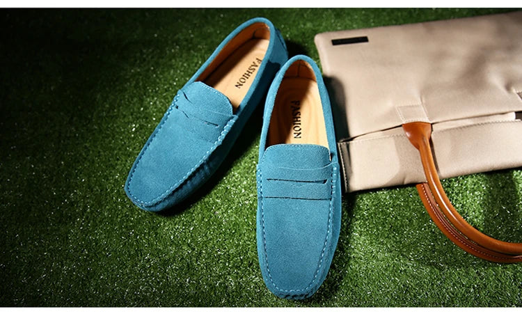 Men's Casual Fashion Genuine Leather Loafers Moccasins Slip-On Driving Shoes 38-50 Size Range Male Flats Comfort Footwear