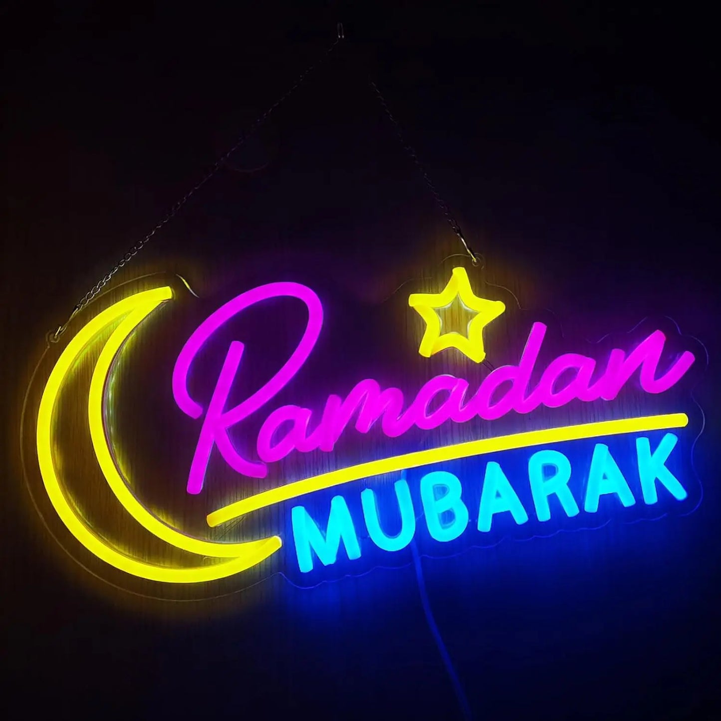 UponRay Ramadan Decorations Neon Sign for Home Ramadan Mubarak Decor Neon Sign, Home Bedroom Decoration