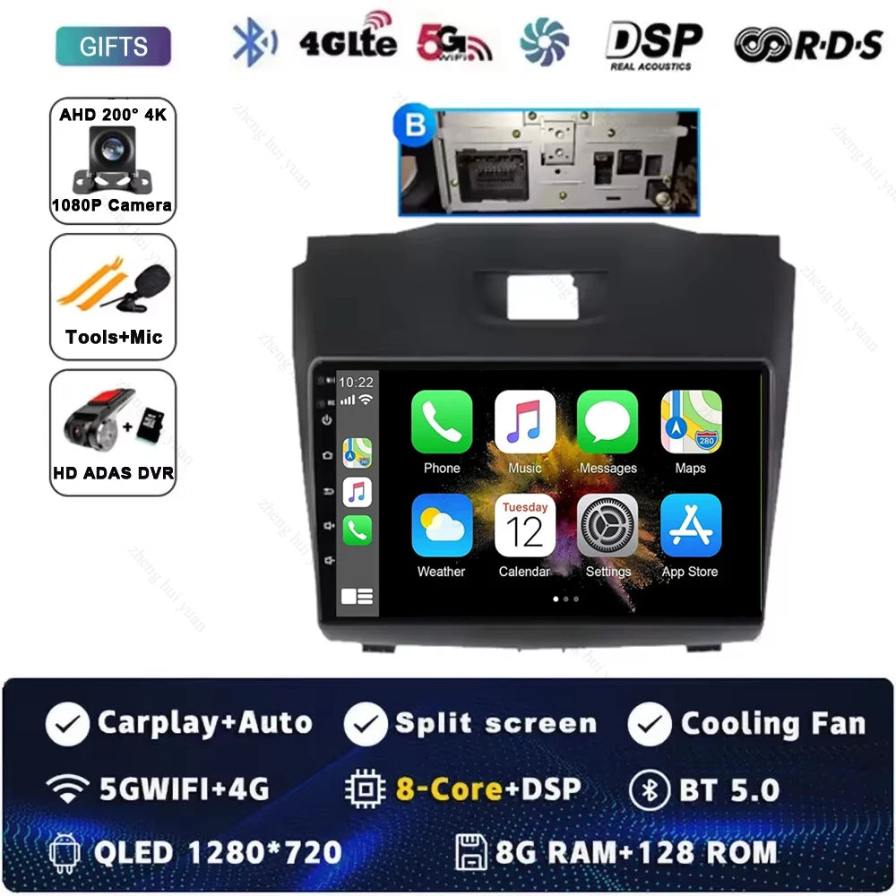 Android 15 Car Carplay Player For Chevrolet Holden S10 TRAILBLAZER COLORADO ISUZU DMAX GPS Radio Audio Multimedia Stereo BT Navi